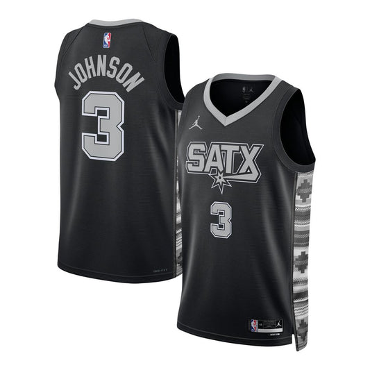 San Antonio Spurs Keldon Johnson Jordan Brand Unisex Swingman Jersey - Statement Edition - Black Team Jersey Sports Fan Apparel