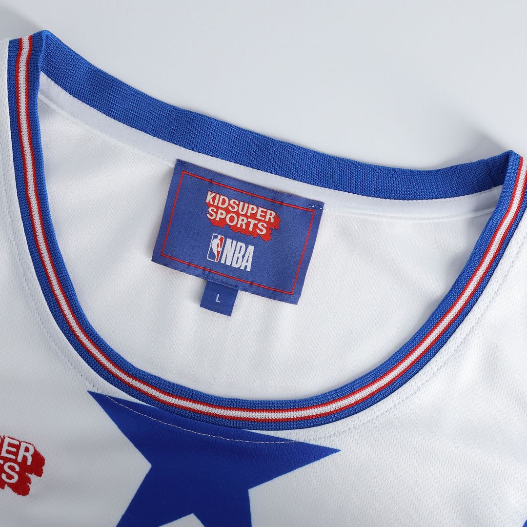 Philadelphia 76ers NBA & KidSuper Studios by Fanatics Unisex Hometown Jersey - White Team Jersey Sports Fan Apparel