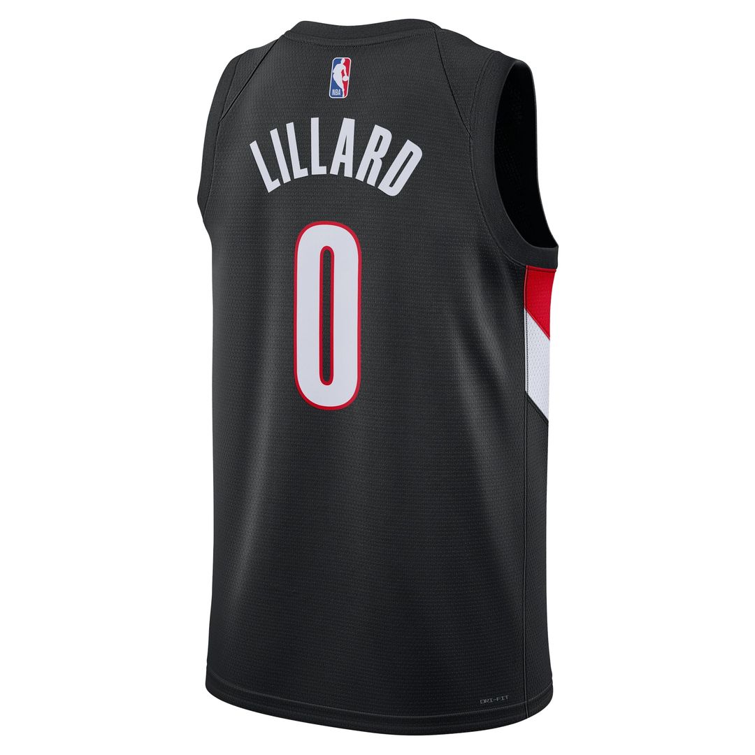 Portland Trail Blazers Damian Lillard Nike Unisex Swingman Player Jersey - Icon Edition - Black Team Jersey Sports Fan Apparel