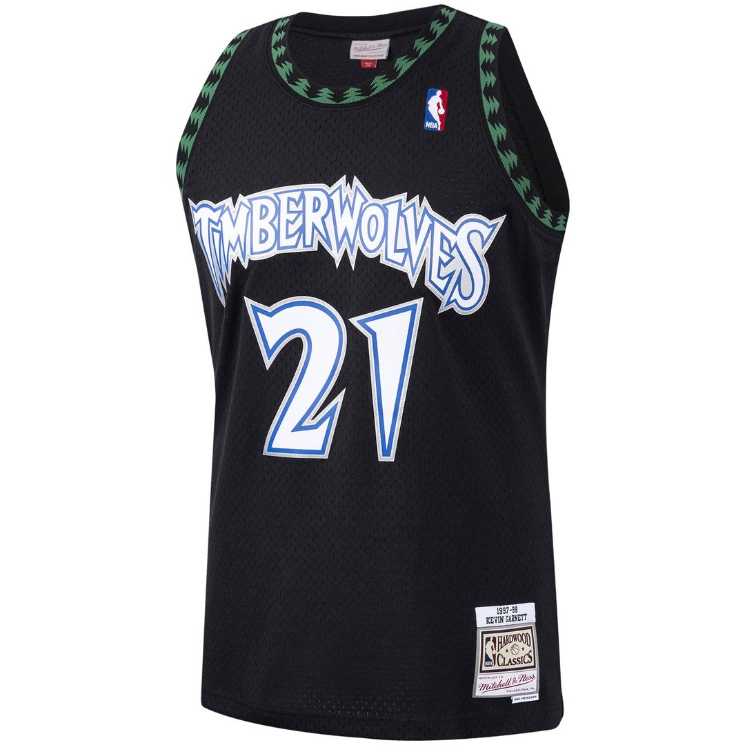 Minnesota Timberwolves Kevin Garnett Mitchell & Ness Hardwood Classics Swingman Jersey - Black Team Jersey Sports Fan Apparel