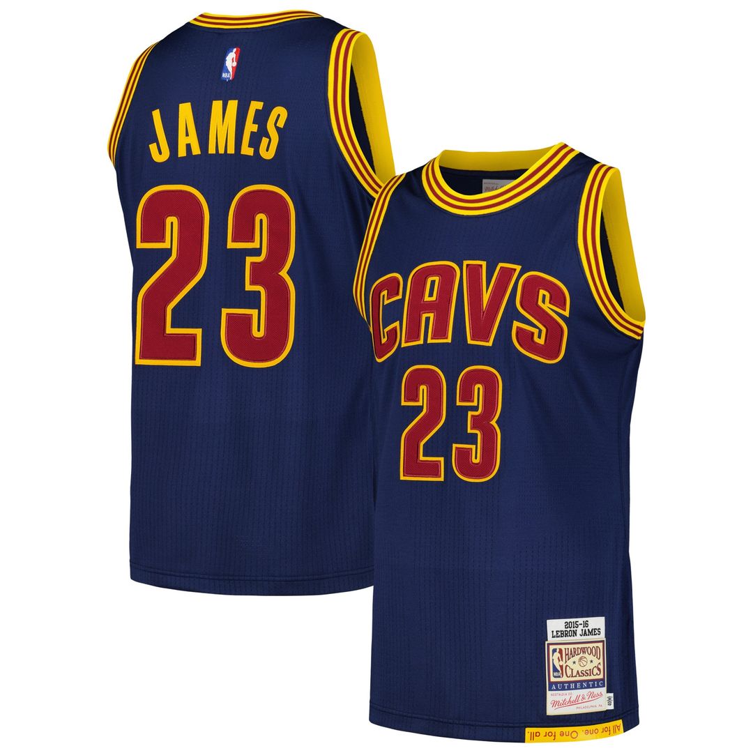 Cleveland Cavaliers LeBron James Mitchell & Ness 2015/16 Hardwood Classics Authentic Jersey - Navy Team Jersey Sports Fan Apparel