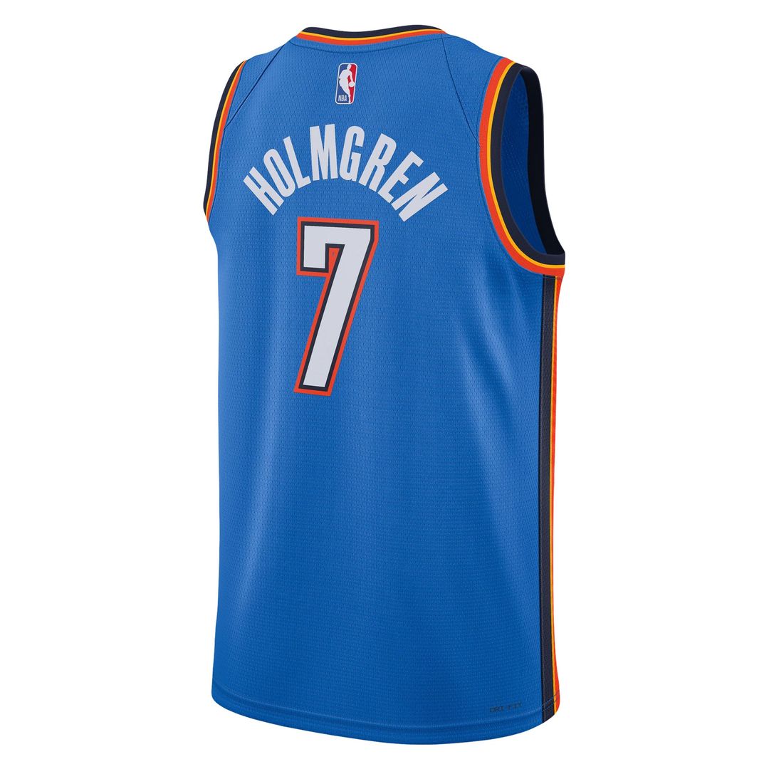Oklahoma City Thunder Chet Holmgren Nike Unisex 2022 NBA Draft First Round Pick Player Swingman Jersey - Icon Edition - Blue Team Jersey Sports Fan Ap