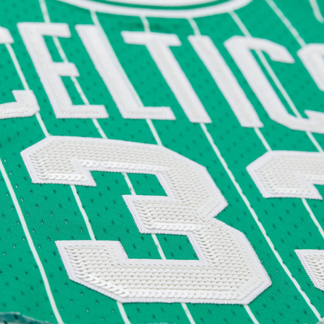 Boston Celtics Larry Bird Mitchell & Ness x DANNIJO Women's Fashion Cropped Basketball Jersey - Kelly Green Team Jersey Sports Fan Apparel