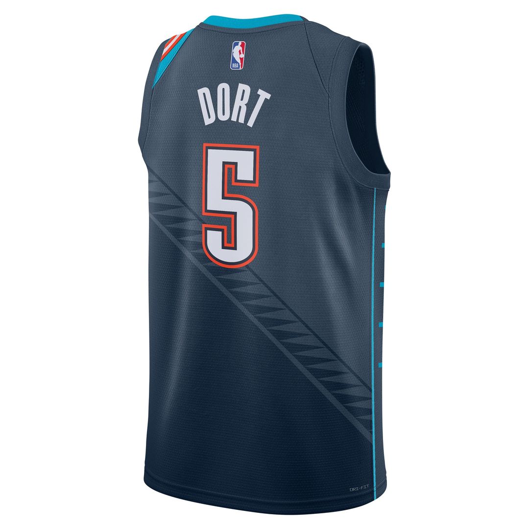 Oklahoma City Thunder Luguentz Dort Nike Unisex 2025/26 Swingman Jersey - Navy - City Edition Team Jersey Sports Fan Apparel