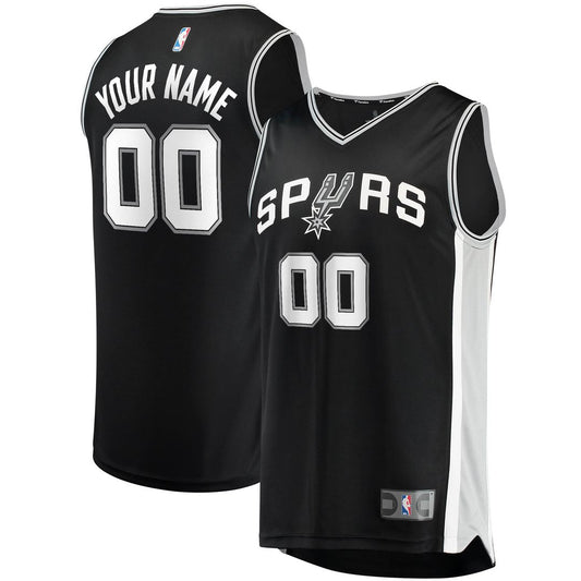 San Antonio Spurs Fanatics Youth Fast Break Custom Replica Jersey Black - Icon Edition Team Jersey Sports Fan Apparel