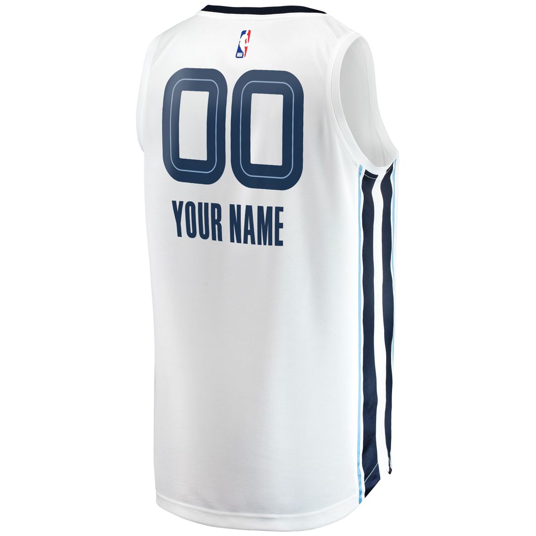 Memphis Grizzlies Fanatics Youth Fast Break Replica Custom Jersey - Association Edition - White Team Jersey Sports Fan Apparel