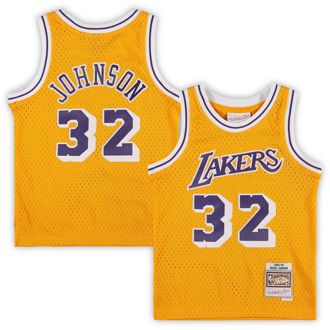Los Angeles Lakers Magic Johnson Mitchell & Ness Preschool 1984 - 1985 Hardwood Classics Throwback Team Jersey - Gold Team Jersey Sports Fan Apparel