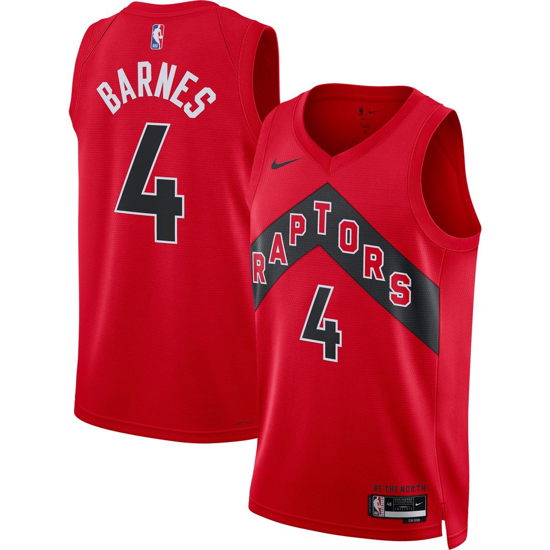 Toronto Raptors Scottie Barnes Nike Unisex Swingman Jersey - Icon Edition - Red Team Jersey Sports Fan Apparel