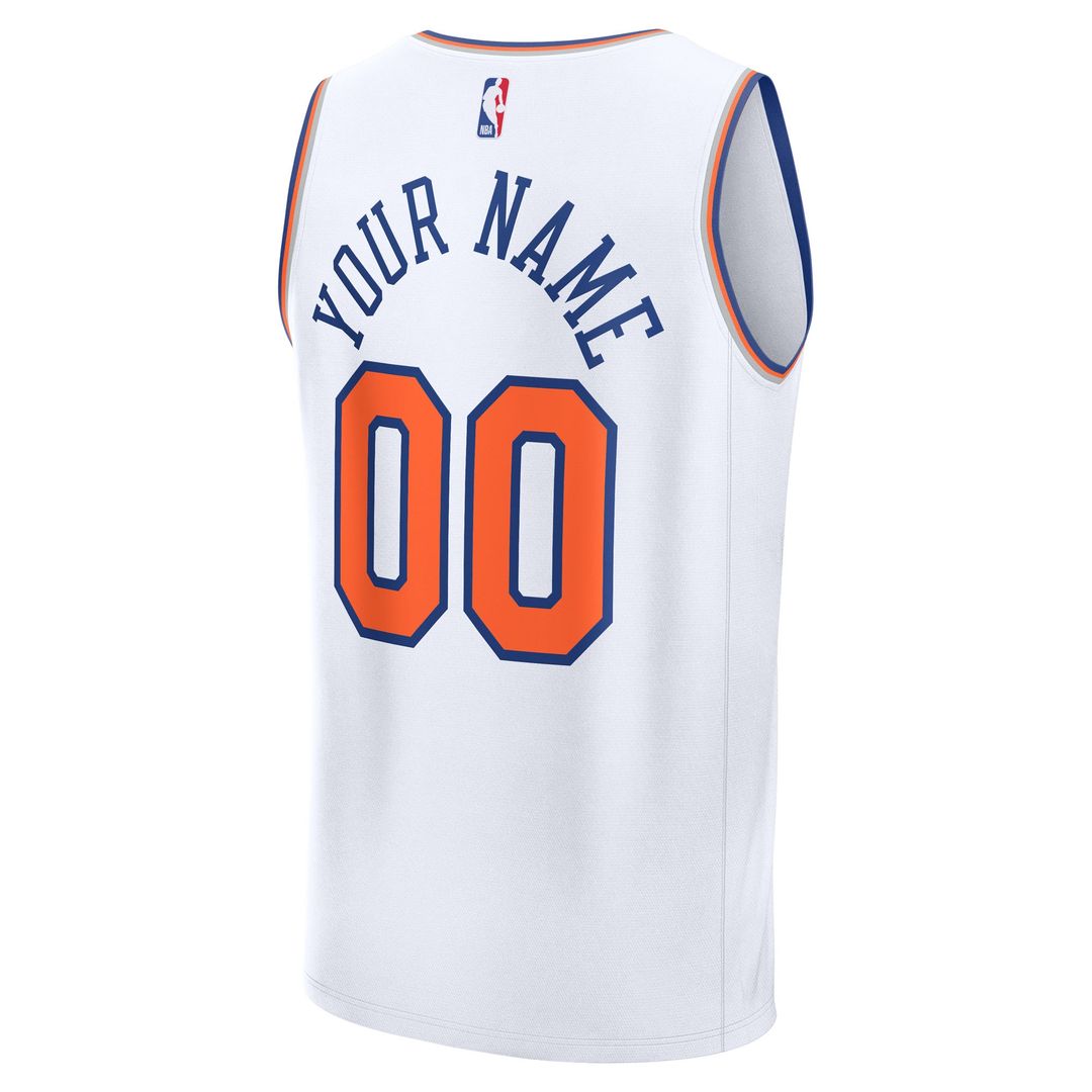 New York Knicks Fanatics Youth Fast Break Custom Jersey - Association Edition - White Team Jersey Sports Fan Apparel