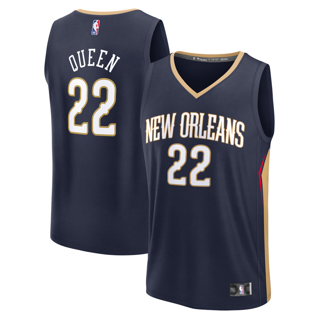 New Orleans Pelicans Derik Queen Fanatics Fast Break Replica Jersey - Icon Edition - Navy Team Jersey Sports Fan Apparel