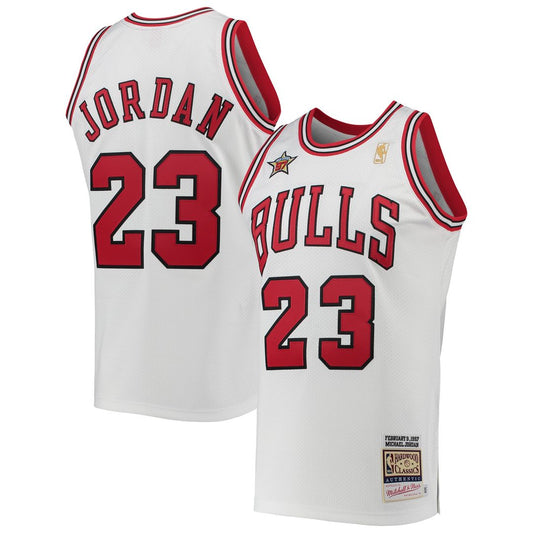 Chicago Bulls Michael Jordan Mitchell & Ness 1997 NBA All - Star Game Hardwood Classics Authentic Jersey - White Team Jersey Sports Fan Apparel
