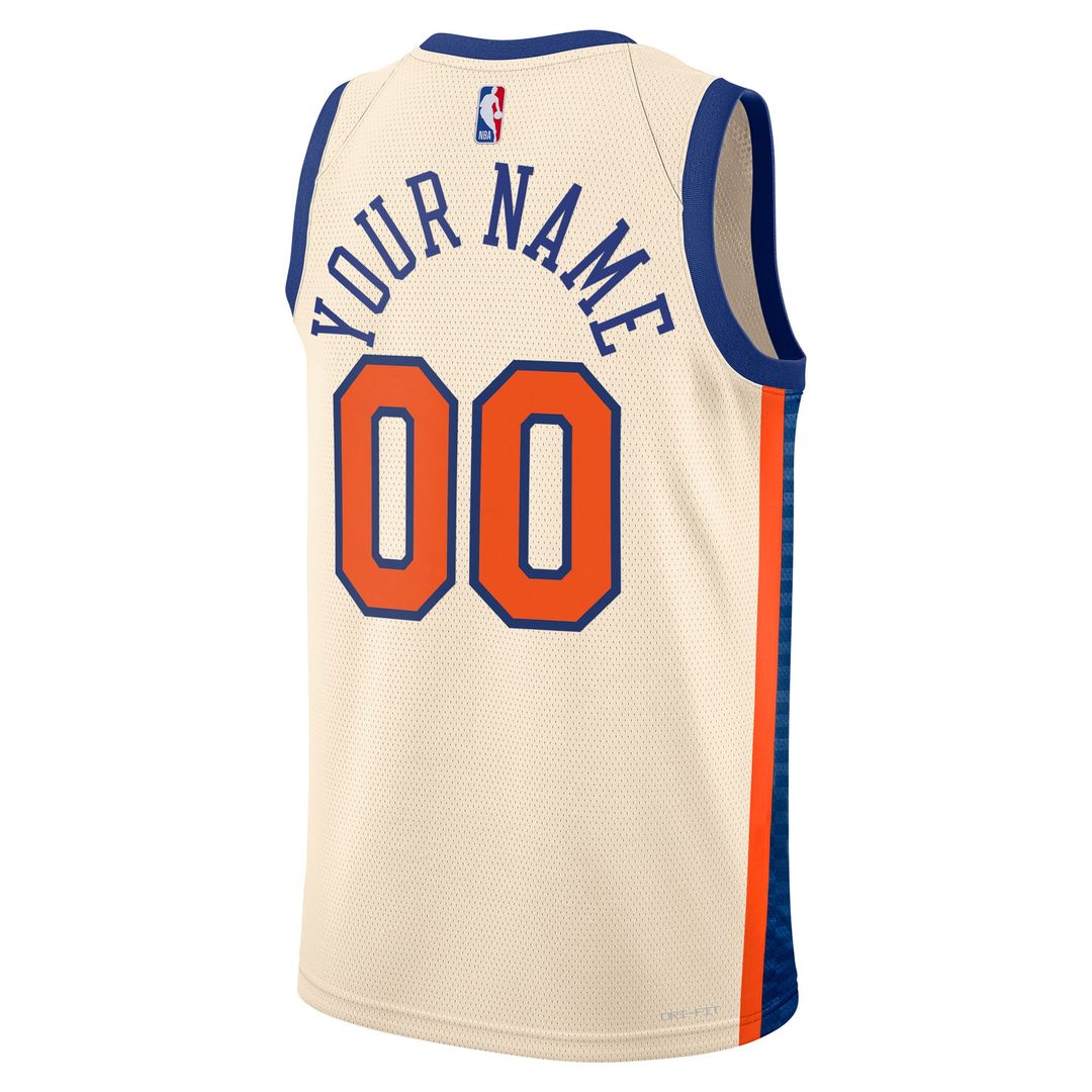New York Knicks Nike Unisex 2025/26 City Edition Swingman Custom Jersey - Cream Team Jersey Sports Fan Apparel