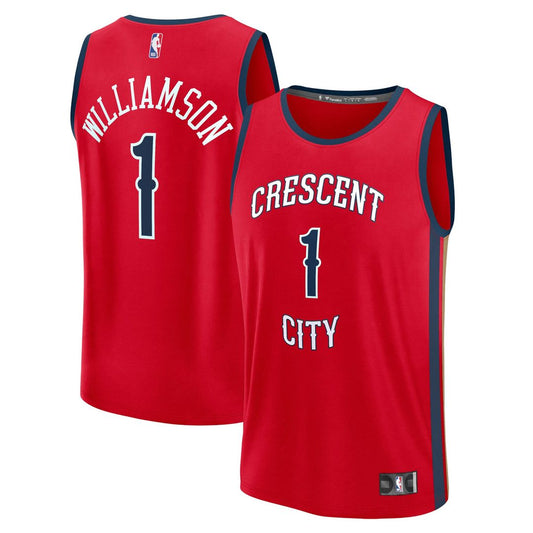 New Orleans Pelicans Zion Williamson Fanatics Fast Break Replica Jersey - Statement Edition - Red Team Jersey Sports Fan Apparel