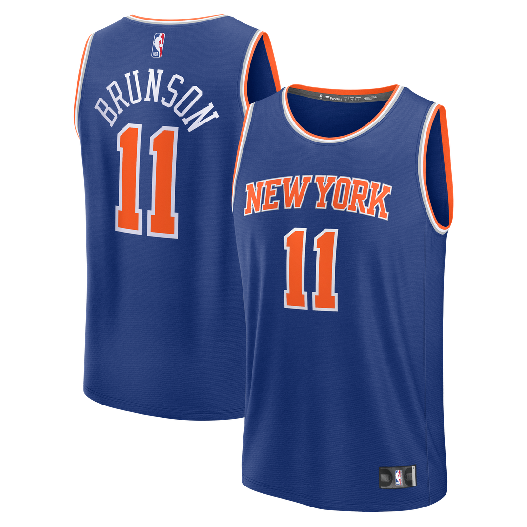 New York Knicks Jalen Brunson Fanatics Youth Fast Break Replica Player Jersey - Icon Edition - Blue Team Jersey Sports Fan Apparel