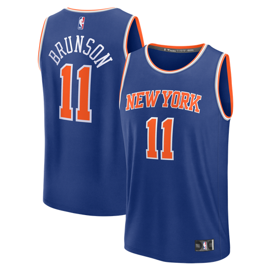 New York Knicks Jalen Brunson Fanatics Youth Fast Break Replica Player Jersey - Icon Edition - Blue Team Jersey Sports Fan Apparel