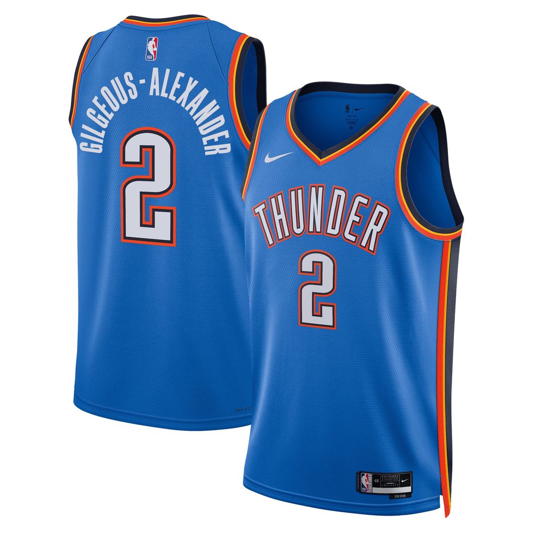 Oklahoma City Thunder Shai Gilgeous - Alexander Nike Unisex Swingman Jersey - Icon Edition - Blue Team Jersey Sports Fan Apparel