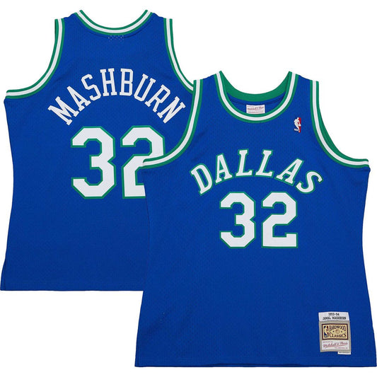 Dallas Mavericks Jamal Mashburn Mitchell & Ness 1993/94 Hardwood Classics Swingman Jersey - Blue Team Jersey Sports Fan Apparel