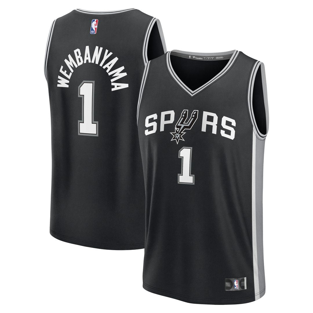 San Antonio Spurs Victor Wembanyama Fanatics Youth Fast Break Replica Player Jersey - Icon Edition - Black Team Jersey Sports Fan Apparel