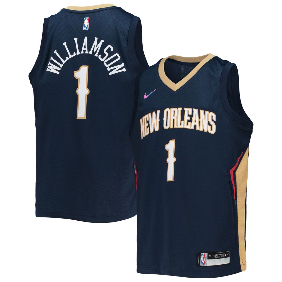 New Orleans Pelicans Zion Williamson Nike Youth 2021/22 Diamond Swingman Jersey - Icon Edition - Navy Team Jersey Sports Fan Apparel