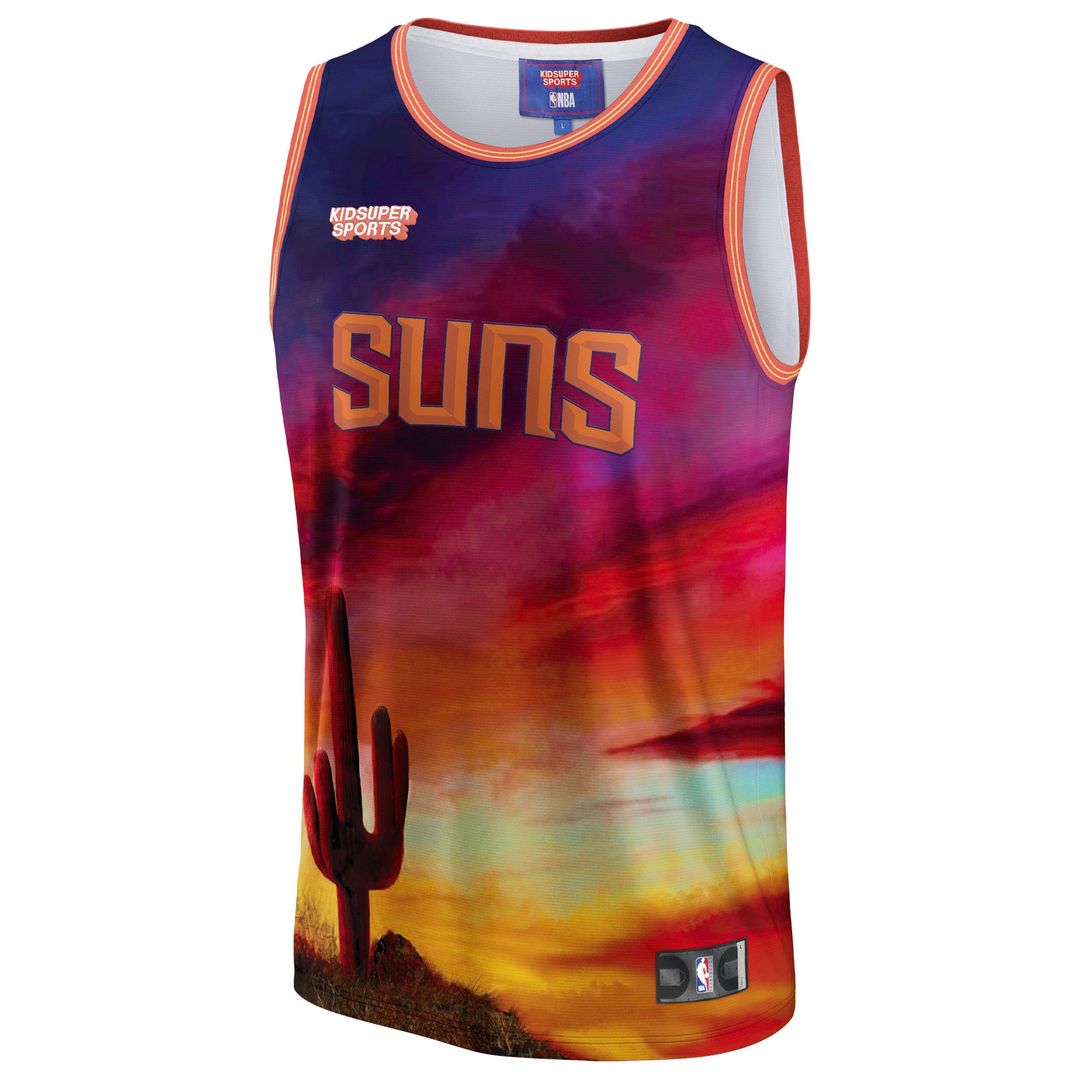 Phoenix Suns NBA & KidSuper Studios by Fanatics Unisex Hometown Jersey - Red Team Jersey Sports Fan Apparel