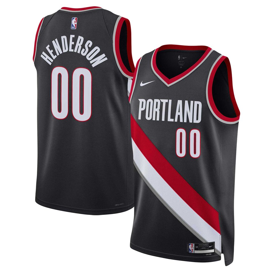 Portland Trail Blazers Scoot Henderson Nike Unisex 2023 NBA Draft Swingman Jersey - Icon Edition - Black Team Jersey Sports Fan Apparel
