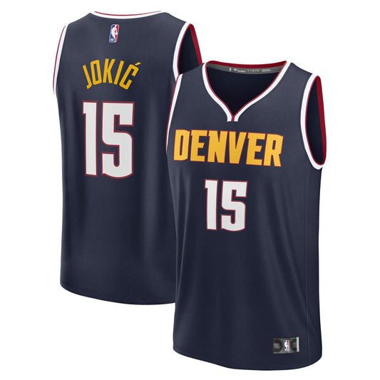 Denver Nuggets Nikola Jokic Fanatics Fast Break Replica Player Jersey - Icon Edition - Navy Team Jersey Sports Fan Apparel
