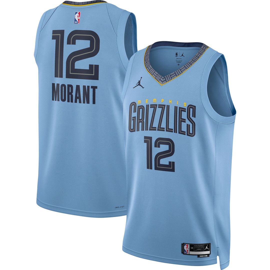 Memphis Grizzlies Ja Morant Jordan Brand Unisex Swingman Jersey - Statement Edition - Light Blue Team Jersey Sports Fan Apparel