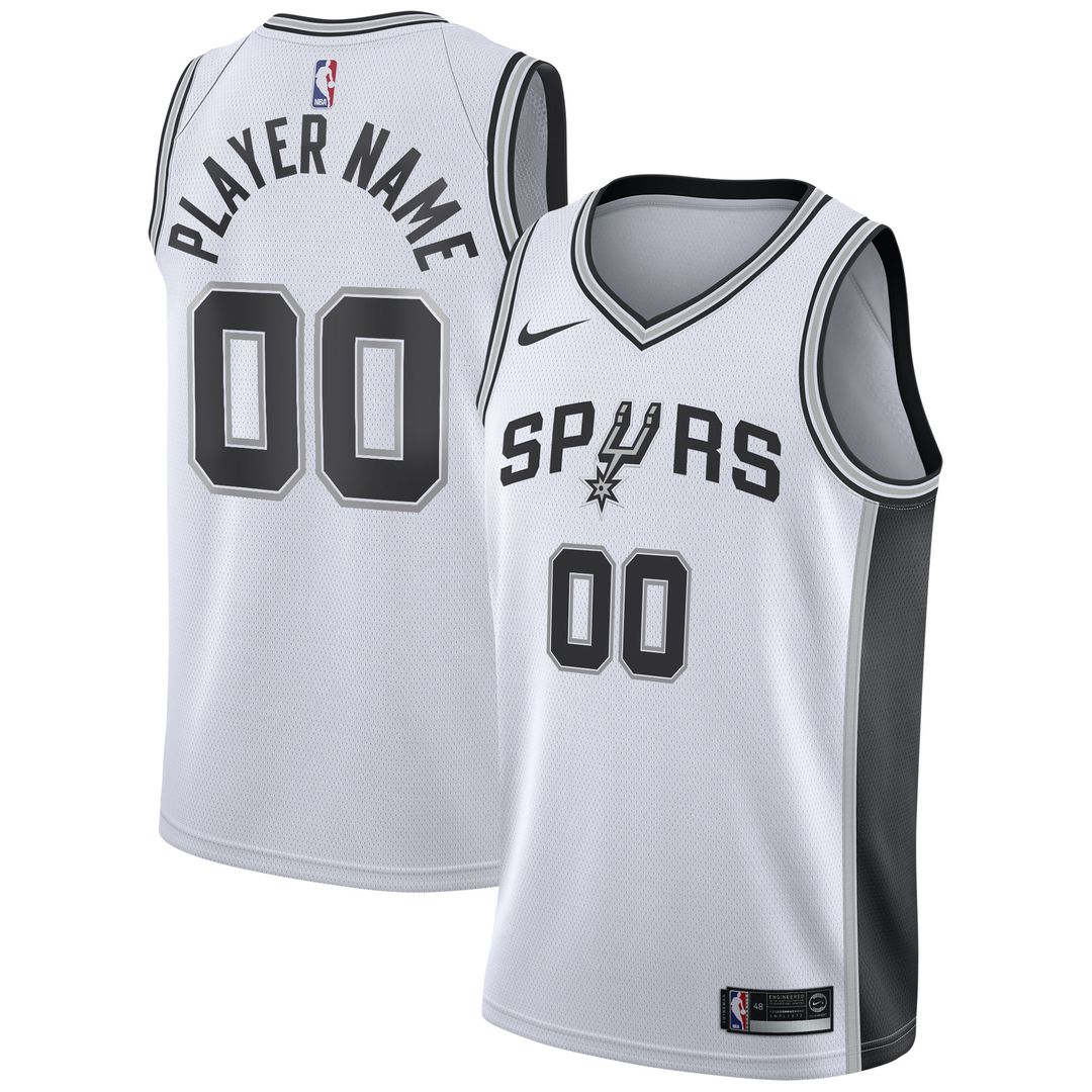 San Antonio Spurs Nike 2020/21 Swingman Custom Jersey - Association Edition - White Team Jersey Sports Fan Apparel