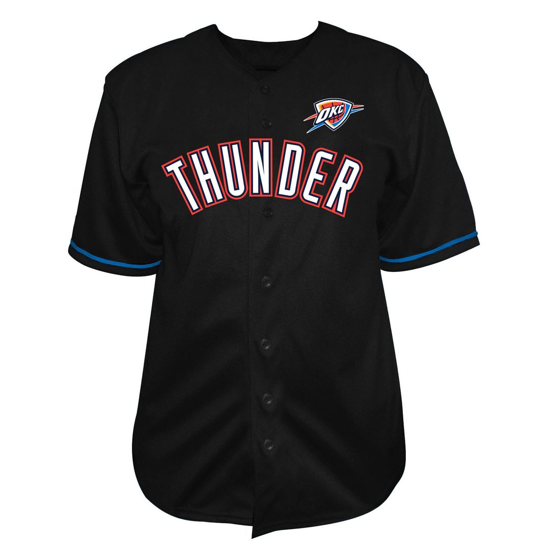 Oklahoma City Thunder Fanatics Big & Tall Pop Full - Button Jersey - Black Team Jersey Sports Fan Apparel