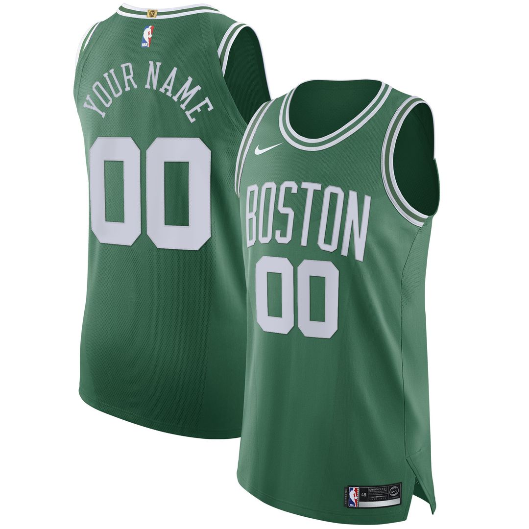 Boston Celtics Nike 2020/21 Authentic Custom Jersey Green - Icon Edition Team Jersey Sports Fan Apparel