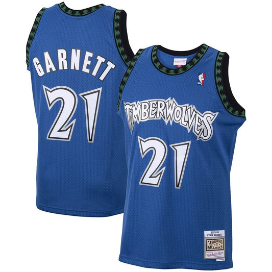 Minnesota Timberwolves Kevin Garnett Mitchell & Ness Big & Tall 2003/04 Hardwood Classics Swingman Jersey - Blue Team Jersey Sports Fan Apparel