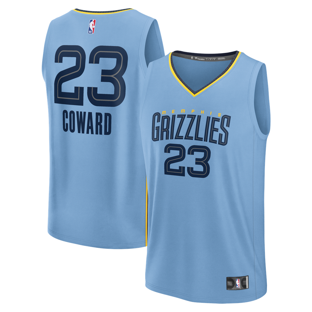 Memphis Grizzlies Cedric Coward Fanatics Fast Break Replica Player Jersey - Statement Edition - Light Blue Team Jersey Sports Fan Apparel