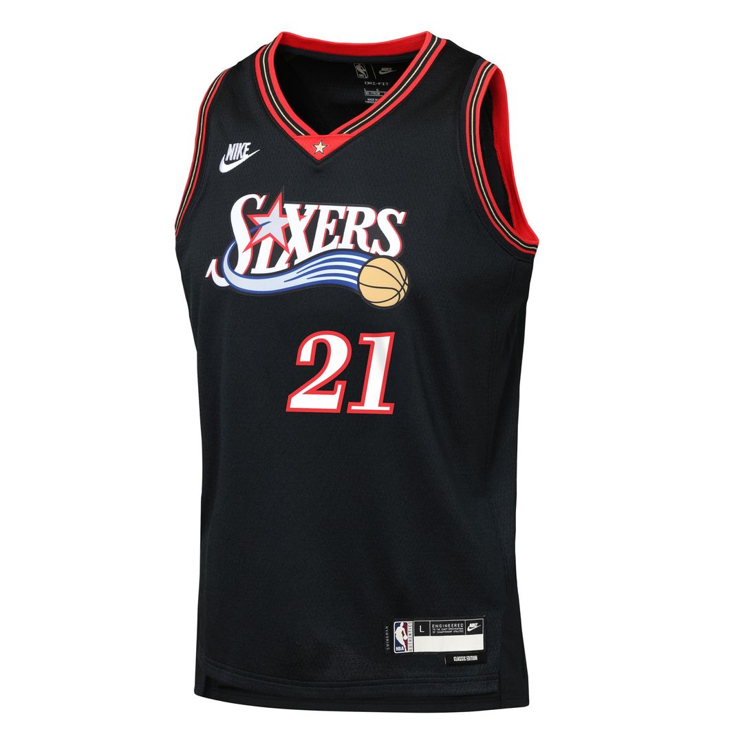 Philadelphia 76ers Joel Embiid Nike Youth Swingman Jersey - Classic Edition - Black Team Jersey Sports Fan Apparel