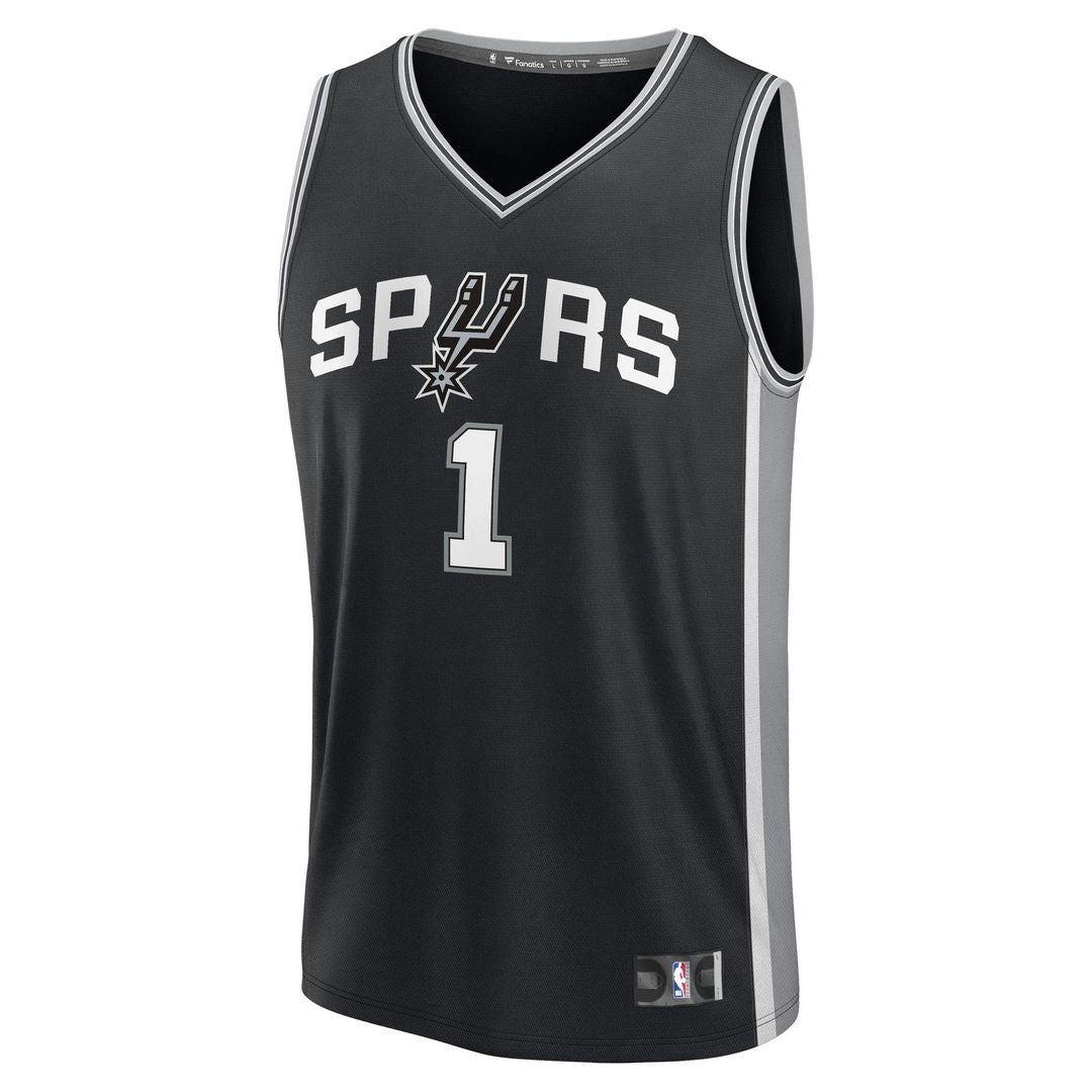 San Antonio Spurs Victor Wembanyama Fanatics Fast Break Replica Player Jersey - Icon Edition - Black Team Jersey Sports Fan Apparel