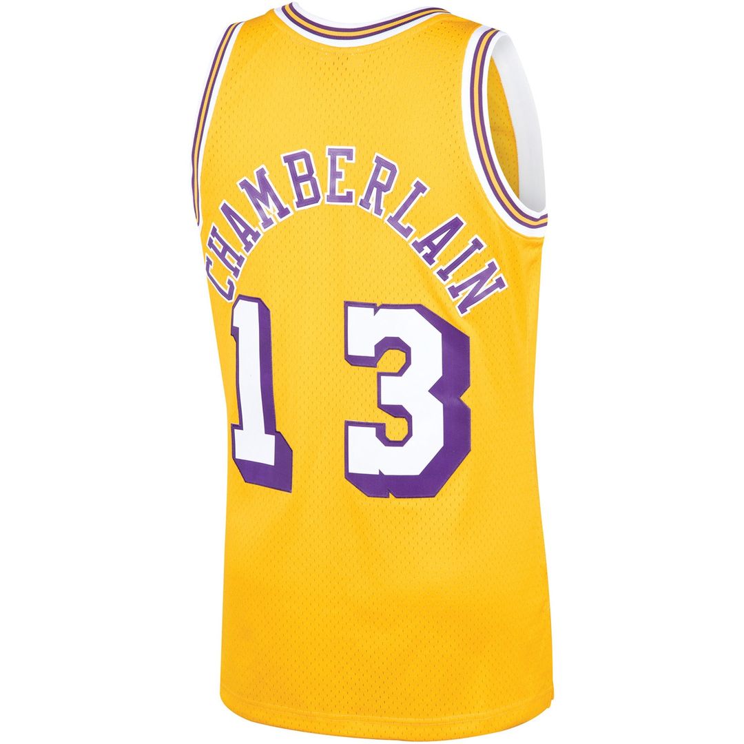 Los Angeles Lakers Wilt Chamberlain Mitchell & Ness 1971/72 Hardwood Classics Swingman Jersey - Gold Team Jersey Sports Fan Apparel