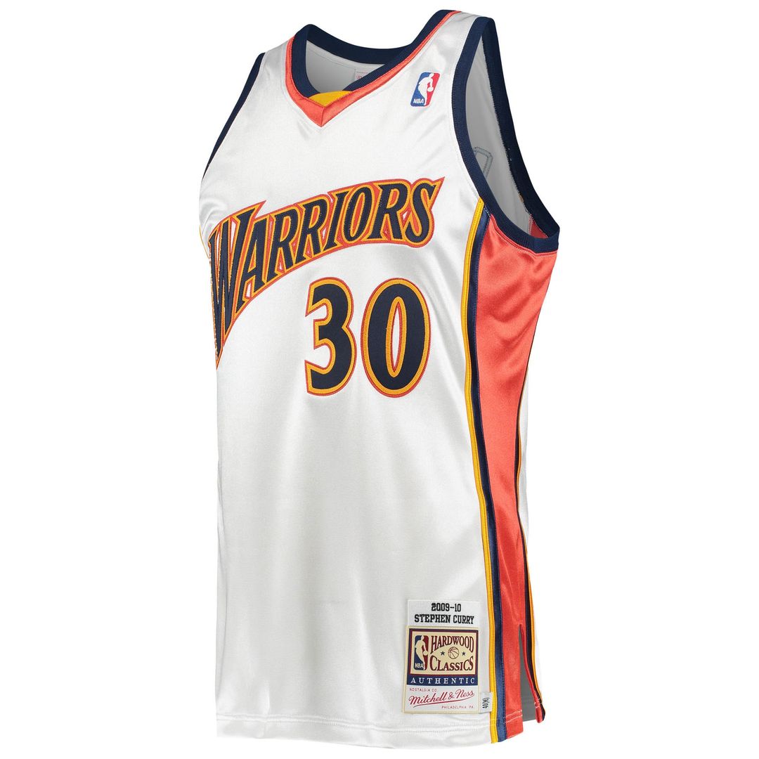 Golden State Warriors Stephen Curry Mitchell & Ness 2009/10 Hardwood Classics Authentic Jersey - White Team Jersey Sports Fan Apparel