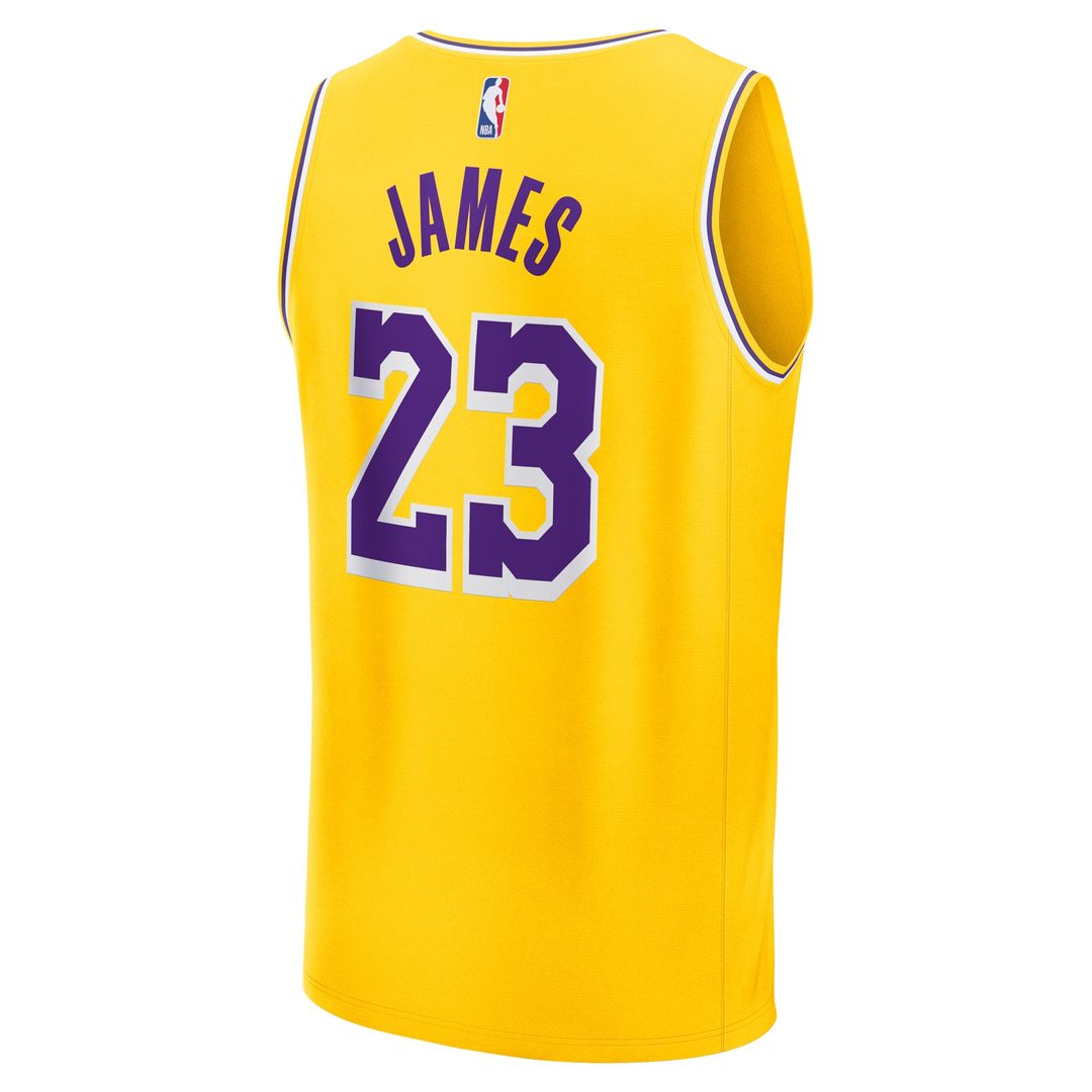 Los Angeles Lakers LeBron James Fanatics Fast Break Replica Jersey - Icon Edition - Gold Team Jersey Sports Fan Apparel