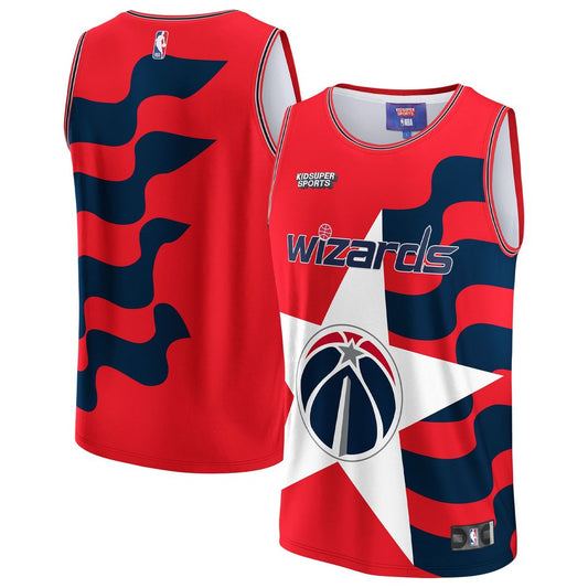 Washington Wizards NBA & KidSuper Studios by Fanatics Unisex Hometown Jersey - Red Team Jersey Sports Fan Apparel