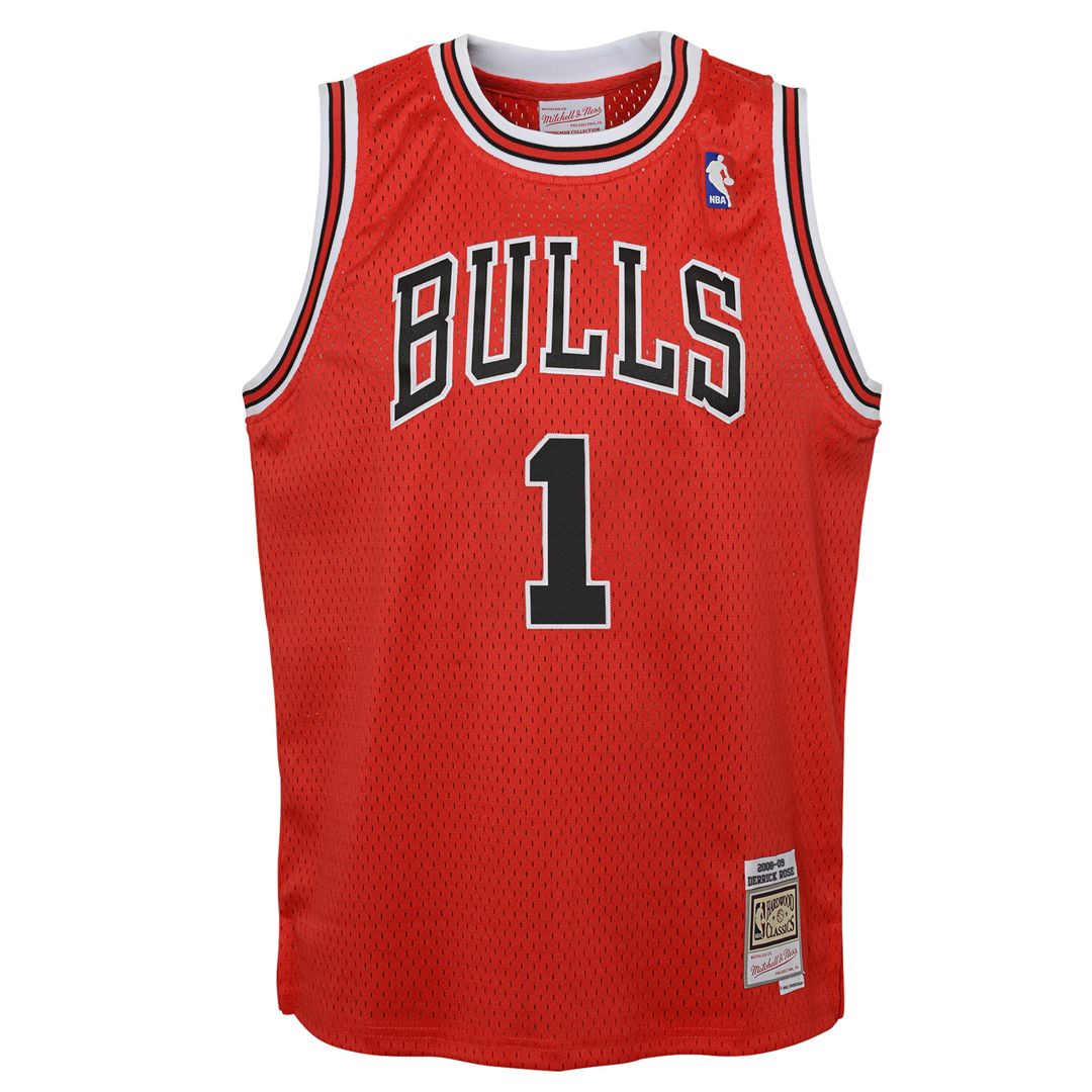 Chicago Bulls Derrick Rose Mitchell & Ness Youth 2008/09 Hardwood Classics Swingman Jersey - Red Team Jersey Sports Fan Apparel