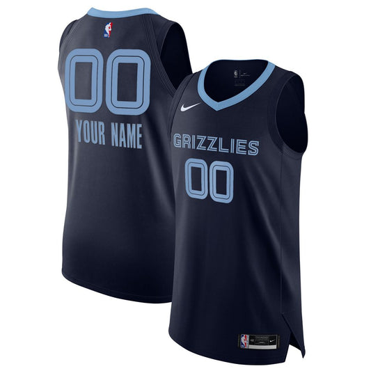 Memphis Grizzlies Nike 2020/21 Authentic Custom Jersey Navy - Icon Edition Team Jersey Sports Fan Apparel