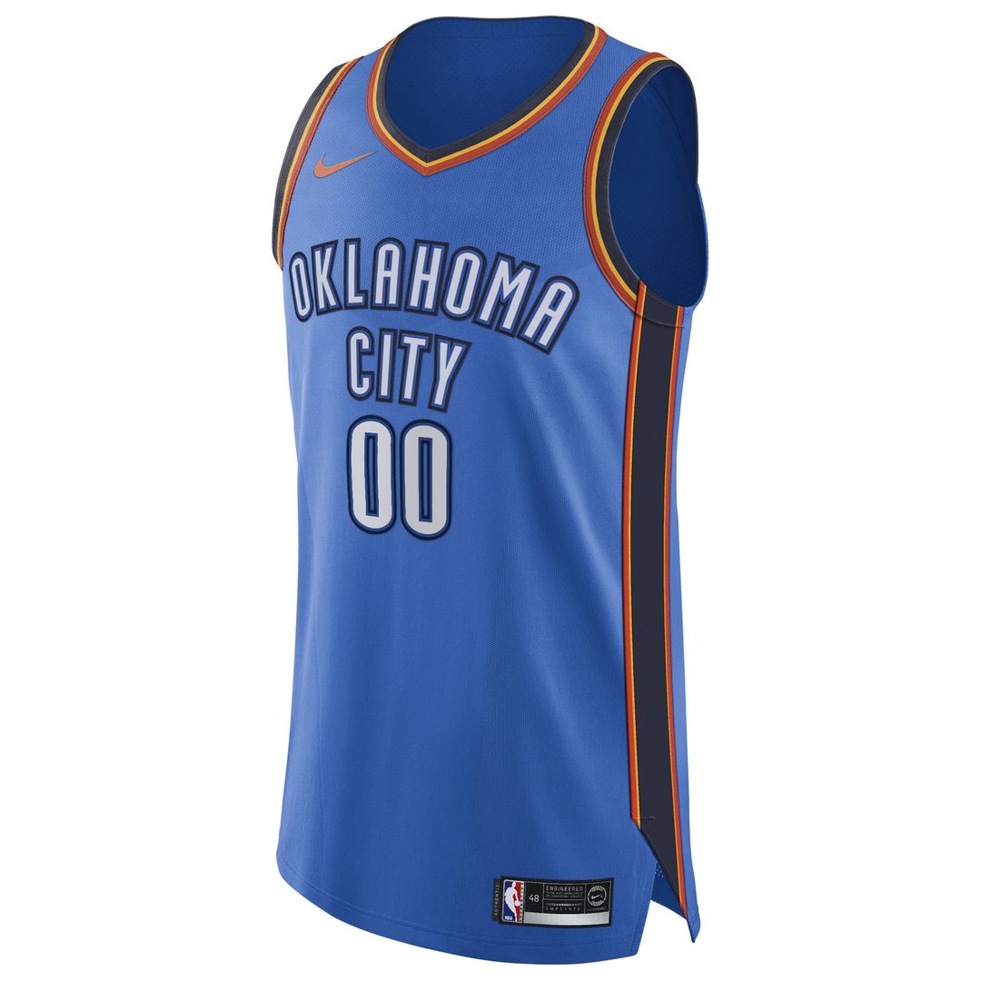 Oklahoma City Thunder Nike Authentic Custom Jersey Blue - Icon Edition Team Jersey Sports Fan Apparel