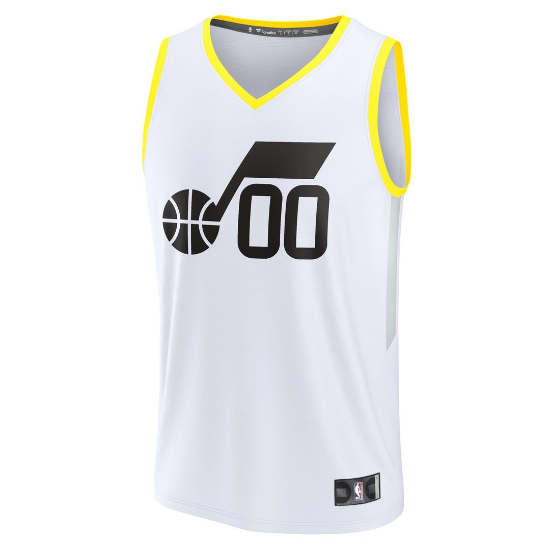 Utah Jazz Fanatics Fast Break Custom Replica Jersey - Association Edition - White Team Jersey Sports Fan Apparel