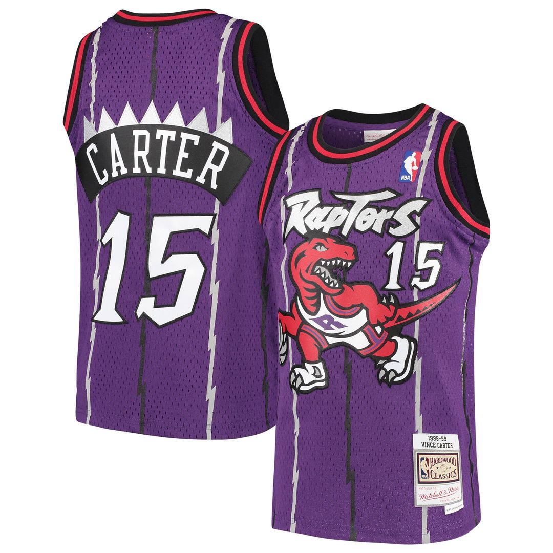 Toronto Raptors Vince Carter Mitchell & Ness Youth 1998/99 Hardwood Classics Swingman Throwback Jersey - Purple Team Jersey Sports Fan Apparel