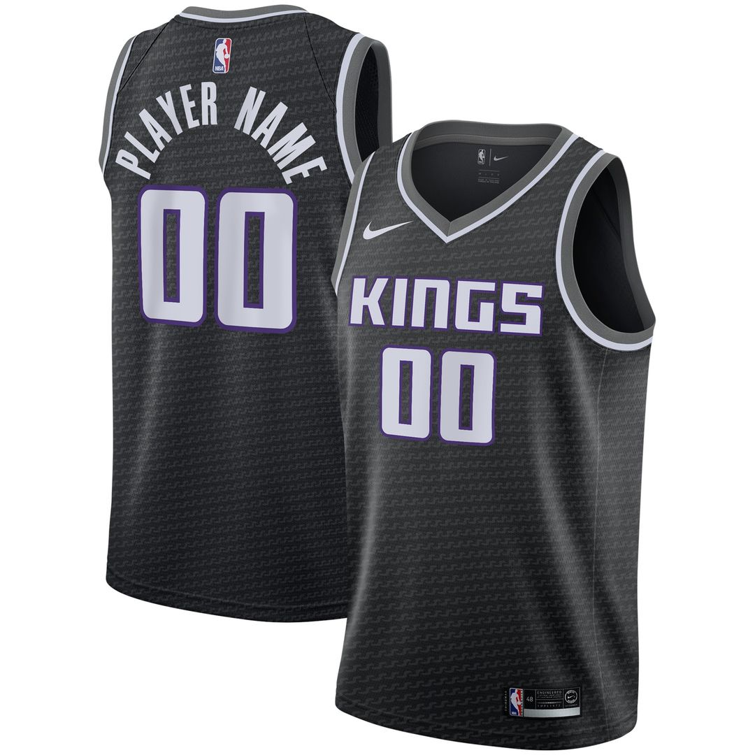 Sacramento Kings Nike Swingman Custom Jersey Black - Statement Edition Team Jersey Sports Fan Apparel