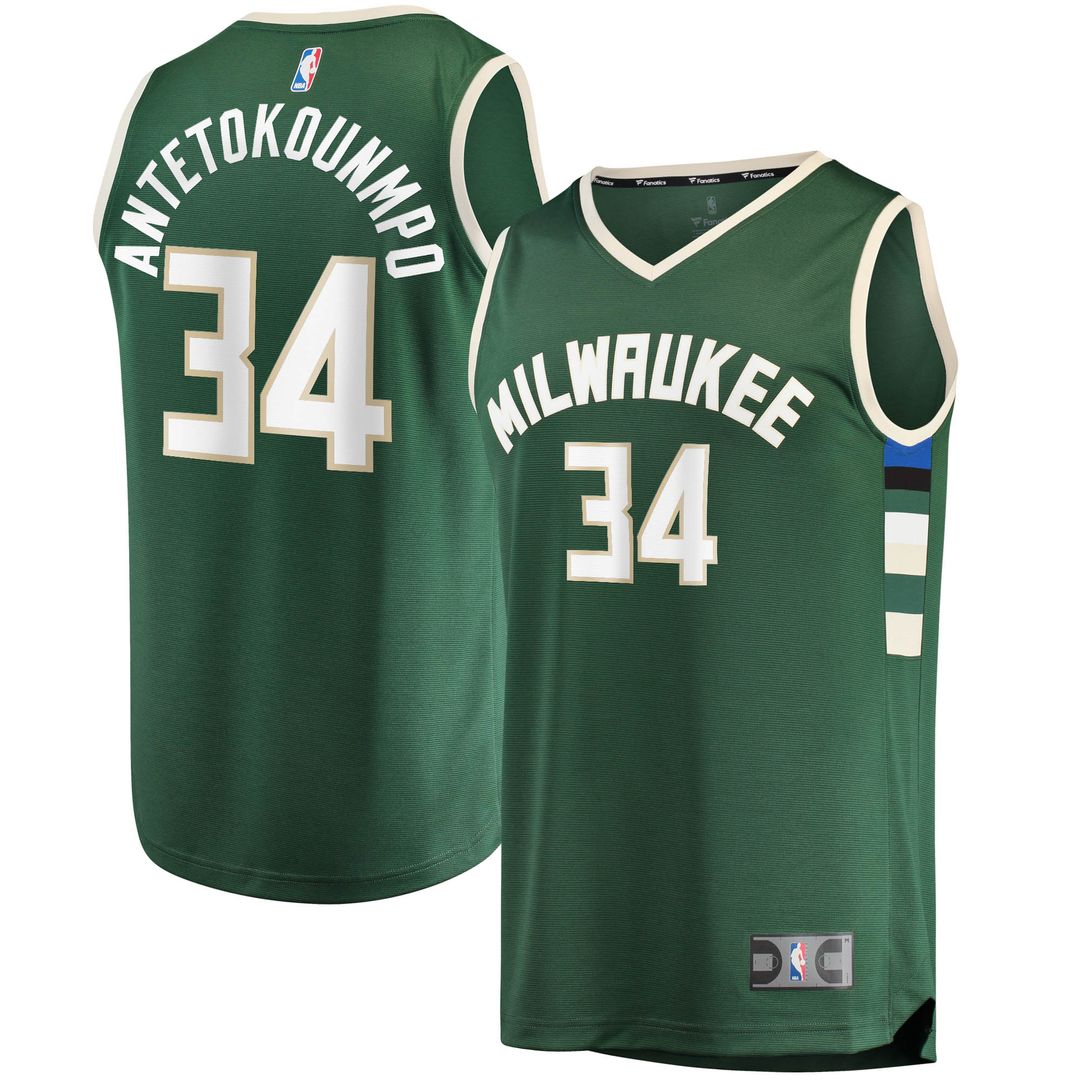 Milwaukee Bucks Giannis Antetokounmpo Fanatics Big & Tall Fast Break Player Jersey - Hunter Green - Icon Edition Team Jersey Sports Fan Apparel