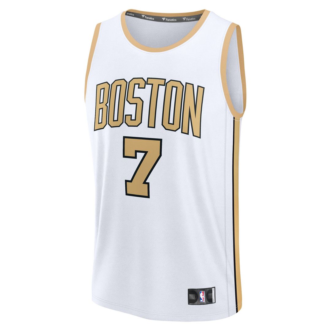 Boston Celtics Jaylen Brown Fanatics 2025/26 City Edition Fast Break Jersey - White Team Jersey Sports Fan Apparel