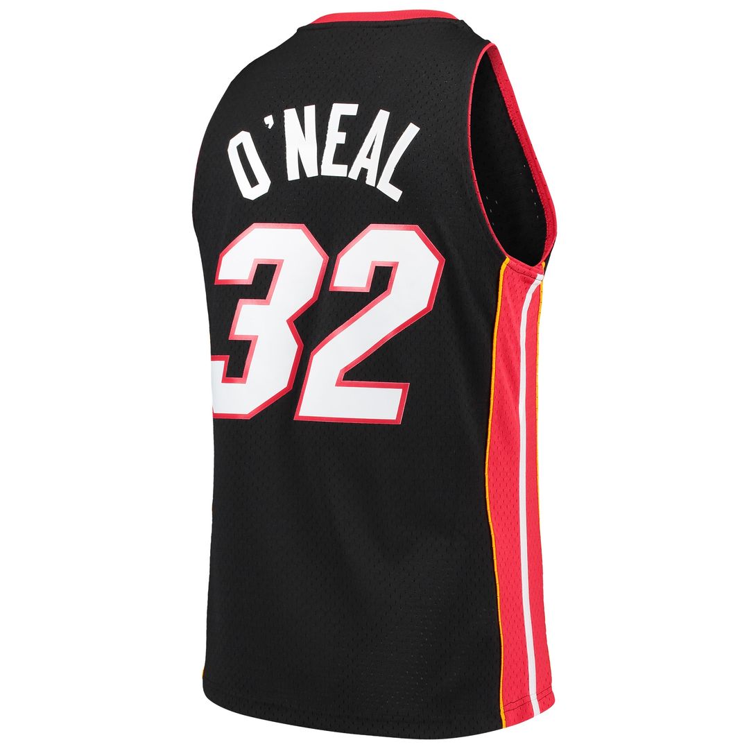 Miami Heat Shaquille O'Neal Mitchell & Ness Hardwood Classics Swingman Jersey - Black Team Jersey Sports Fan Apparel