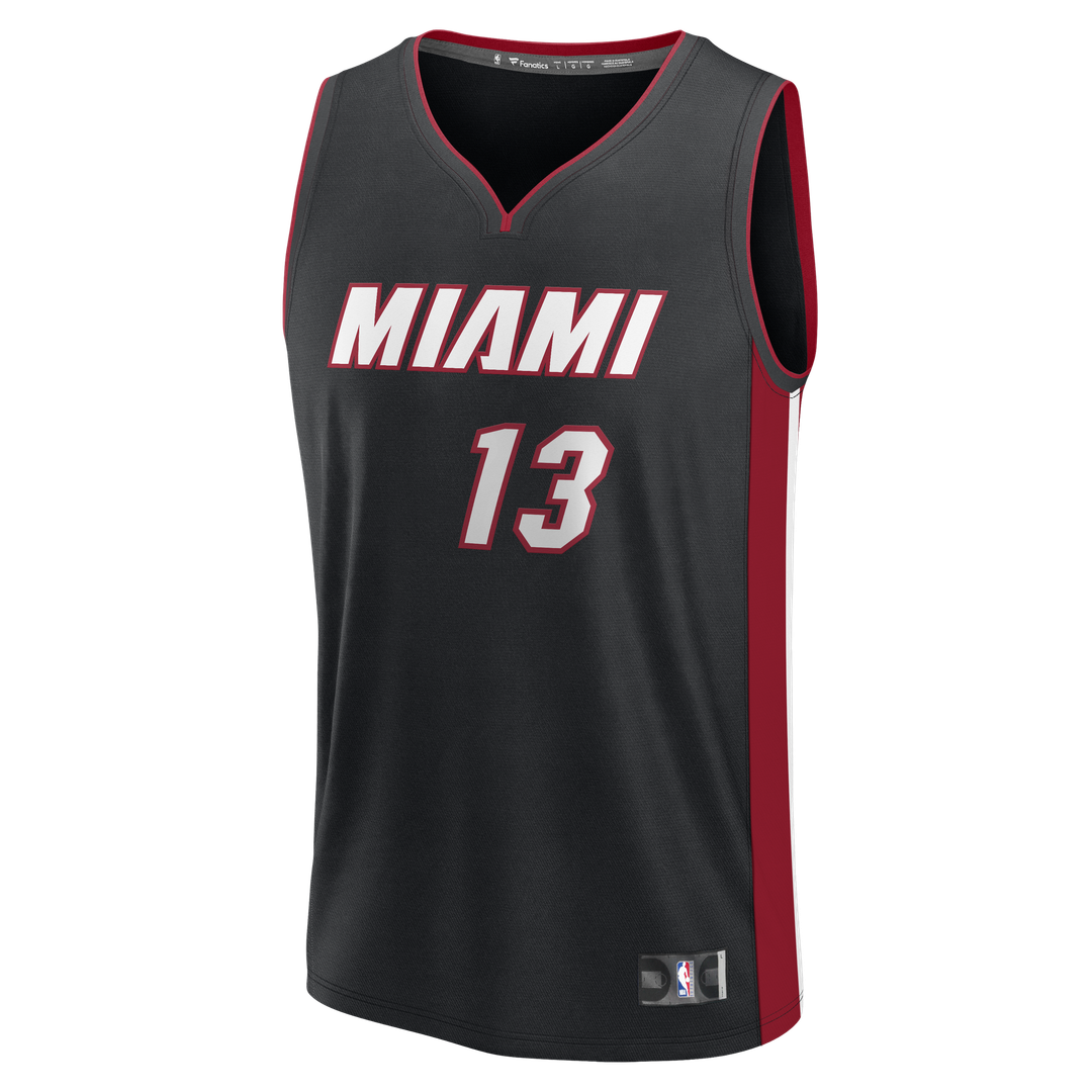 Miami Heat Bam Adebayo Fanatics Fast Break Replica Jersey - Icon Edition - Black Team Jersey Sports Fan Apparel