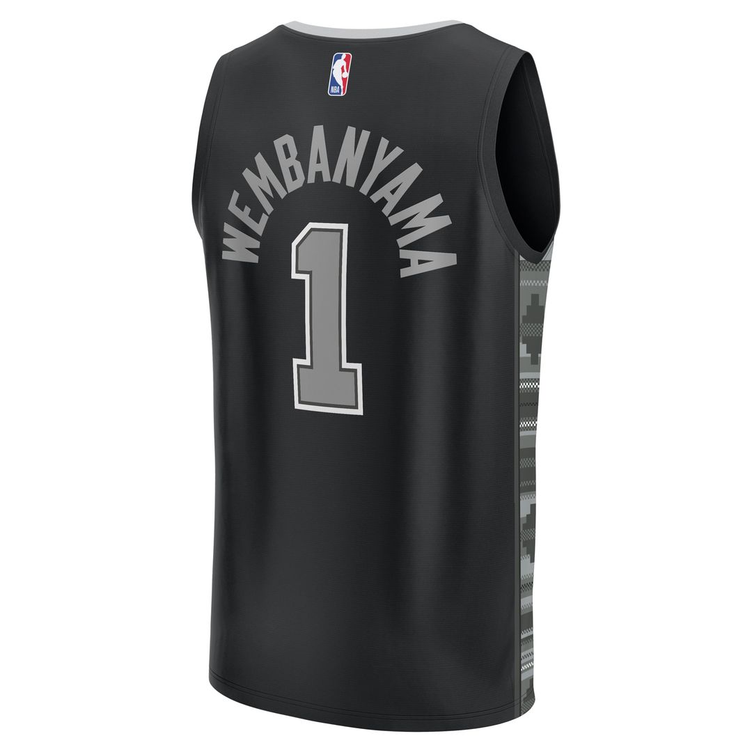 San Antonio Spurs Victor Wembanyama Fanatics Fast Break Replica Player Jersey - Statement Edition - Black Team Jersey Sports Fan Apparel