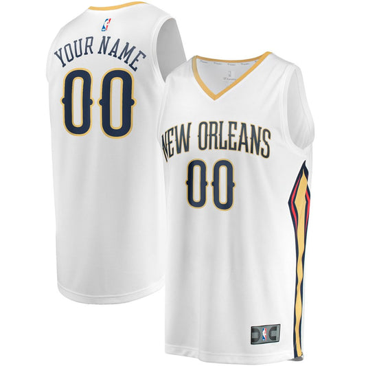 New Orleans Pelicans Fanatics Youth Fast Break Replica Custom Jersey - Association Edition - White Team Jersey Sports Fan Apparel